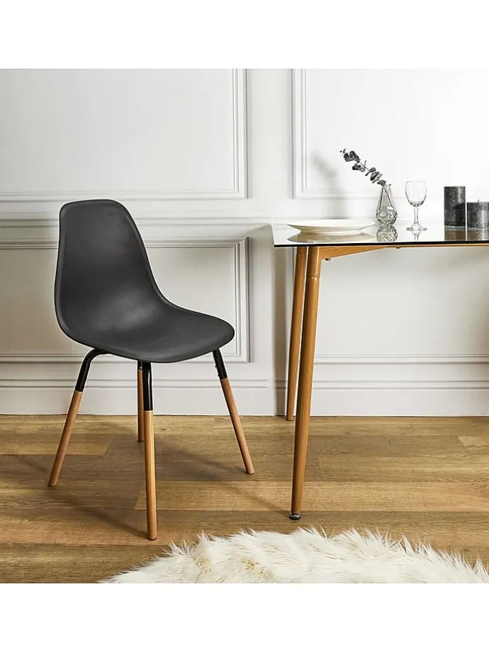 Krzesła (2 szt.) "Scandinave" w kolorze czarnym - 46 x 85 x 56 cm