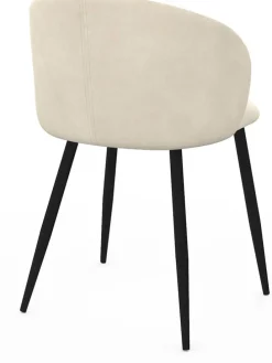 Krzesła (4 szt.) w kolorze kremowo-czarnym do jadalni - 53 x 71 x 51 cm