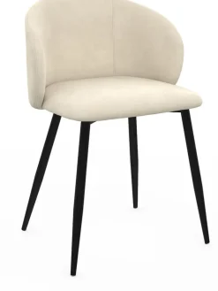 Krzesła (4 szt.) w kolorze kremowo-czarnym do jadalni - 53 x 71 x 51 cm