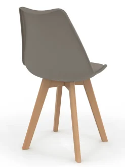 Krzesła (6 szt.) w kolorze szarobrązowym do jadalni - 46 x 79,5 x 51 cm