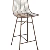 Krzesło barowe w kolorze złotym - 52 x 114 x 47 cm