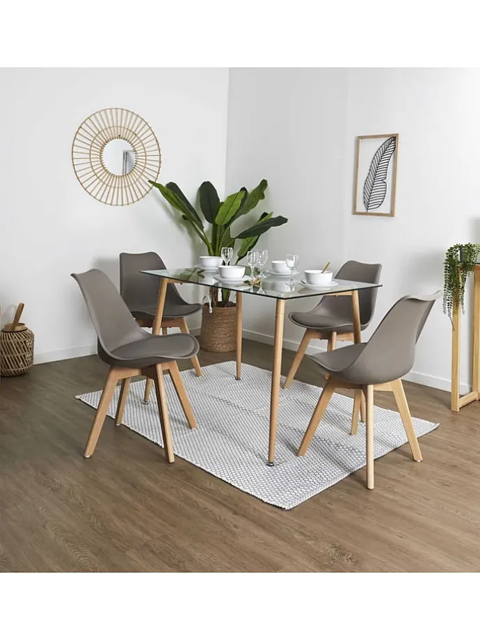 Krzesło "Scandinave" w kolorze szarobrązowym - 46 x 86,5 x 52 cm