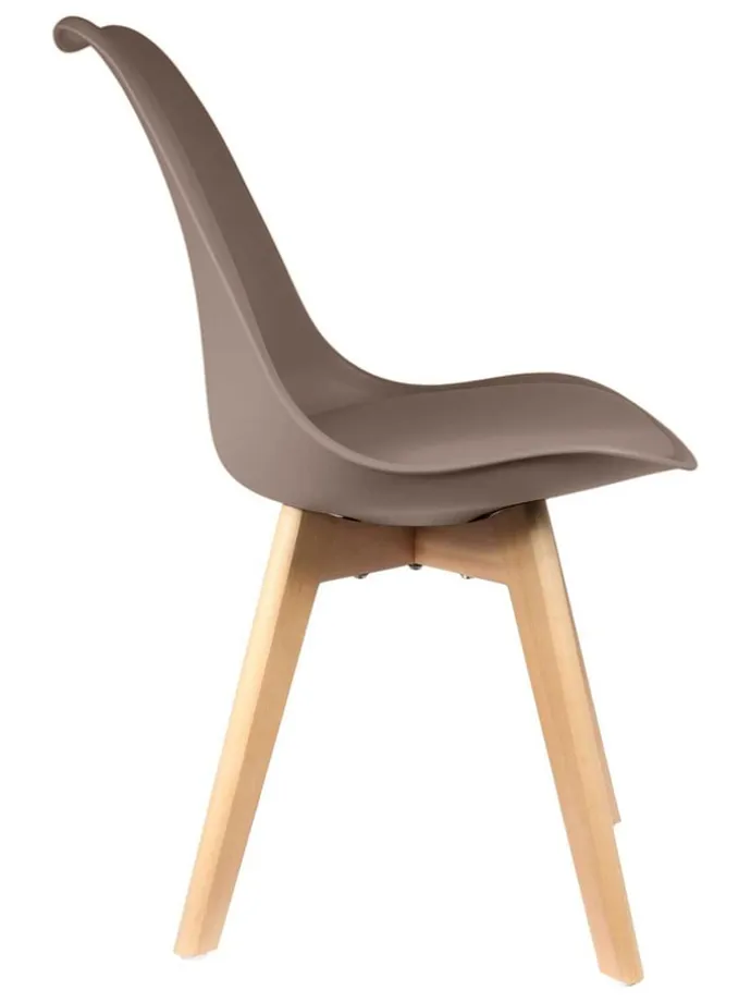 Krzesło "Scandinave" w kolorze szarobrązowym - 46 x 86,5 x 52 cm