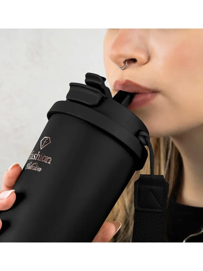 Kubek termiczny w kolorze czarnym - 500 ml