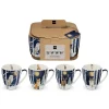 Kubki jumbo (4 szt.) "Winter Animals" w kolorze granatowo-białym - 350 ml