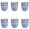 Kubki (6 szt.) "Confusion" w kolorze niebieskim do kawy - 90 ml