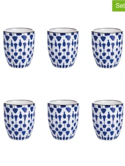 Kubki (6 szt.) "Confusion" w kolorze niebieskim do kawy - 90 ml