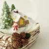 Kula śnieżna w kolorze brązowo-zielonym - wys. 8 x Ø 7 cm