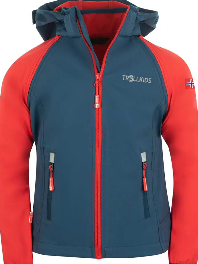 Kurtka softshellowa Zipp-Off "Rondane XT" w kolorze granatowo-czerwonym