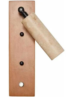 Lampa ścienna w kolorze beżowo-jasnobrązowym - wys. 22 cm