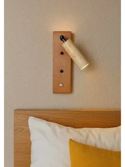 Lampa ścienna w kolorze beżowo-jasnobrązowym - wys. 22 cm