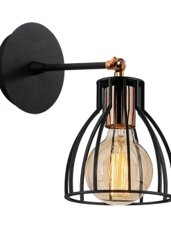Lampa ścienna w kolorze czarnym - wys. 24 cm