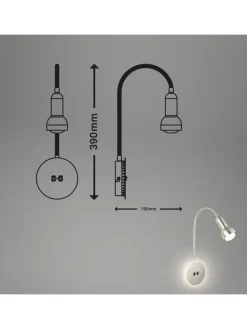 Lampa ścienna w kolorze srebrnym - wys. 39 cm
