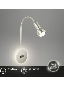 Lampa ścienna w kolorze srebrnym - wys. 39 cm