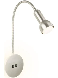 Lampa ścienna w kolorze srebrnym - wys. 39 cm