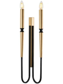 Lampa ścienna w kolorze złoto-czarnym - 18 x 58 cm