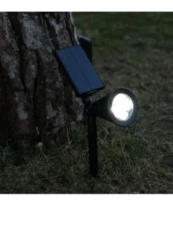 Lampa solarna LED "Spiky" w kolorze czarnym na trzonku - wys. 34 cm