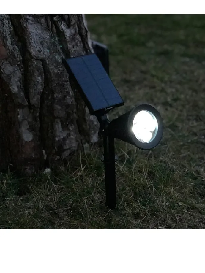 Lampa solarna LED "Spiky" w kolorze czarnym na trzonku - wys. 34 cm