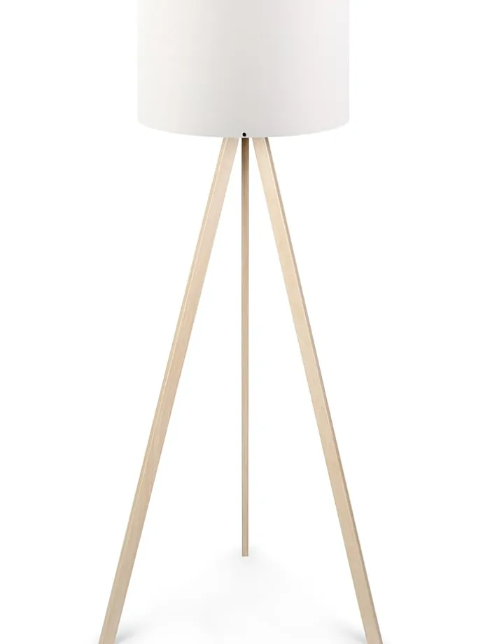 Lampa stojąca "Ayd" w kolorze jasnobrązowo-białym - wys. 140 cm