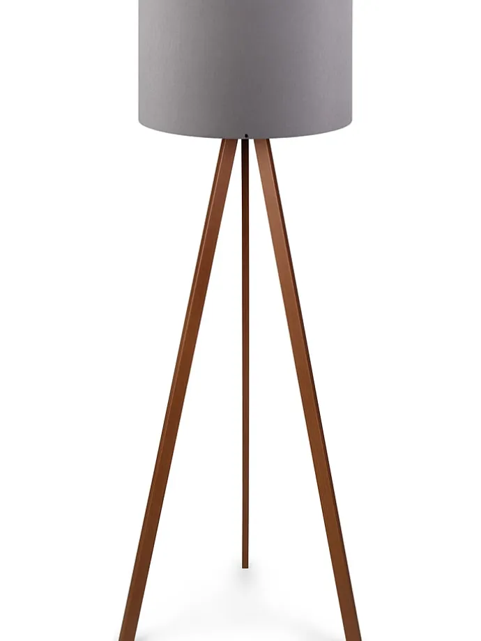 Lampa stojąca "Ayd" w kolorze szaro-brązowym - wys. 140 cm