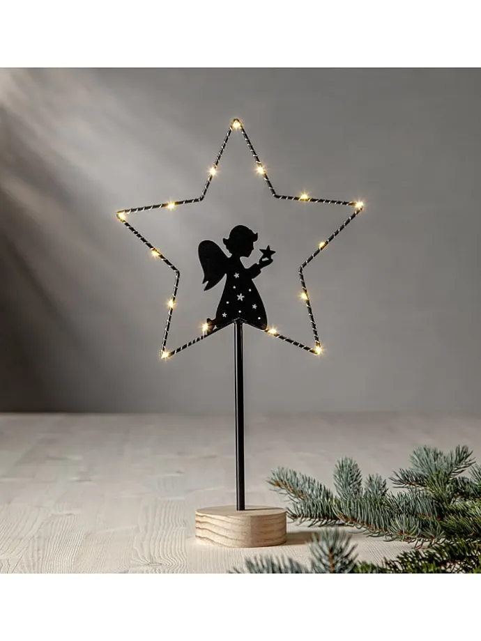 Lampa stojąca LED "Glimta" w kolorze jasnobrązowo-czarnym - wys. 42 cm