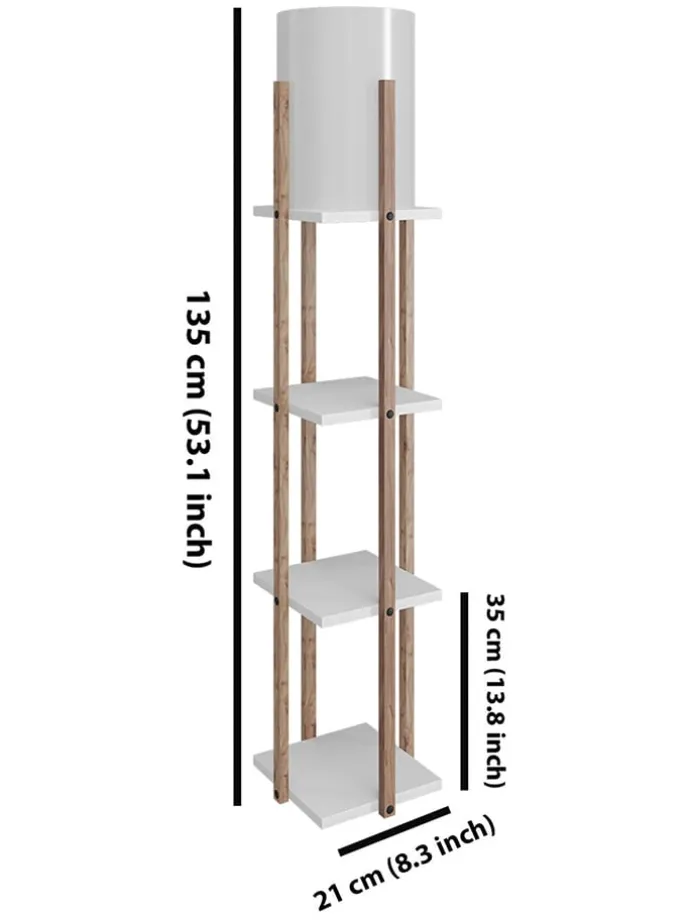 Lampa stojąca "Nora" w kolorze jasnobrązowo-białym - wys. 135 x Ø 21 cm