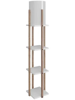 Lampa stojąca "Nora" w kolorze jasnobrązowo-białym - wys. 135 x Ø 21 cm