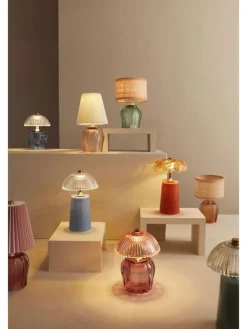 Lampa stołowa LED "Arabelle" w kolorze jasnoróżowym - wys. 21 x Ø 11,5 cm