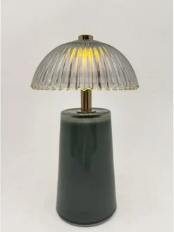 Lampa stołowa LED "Hollywood" w kolorze zielonym - wys. 17,9 x Ø 10,7 cm