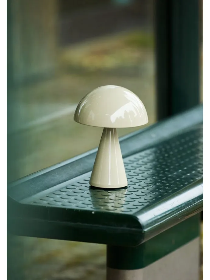 Lampa stołowa LED "Mush" w kolorze beżowym - wys. 20 x Ø 15 cm