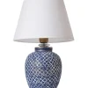 Lampa stołowa w kolorze biało-niebieskim - wys. 45 x Ø 30 cm