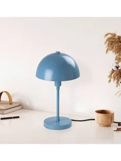 Lampa stołowa w kolorze błękitnym - wys. 35 x Ø 20 cm