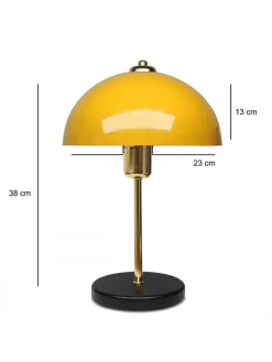 Lampa stołowa w kolorze żółto-czarnym - wys. 38 x Ø 23 cm