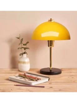 Lampa stołowa w kolorze żółto-czarnym - wys. 38 x Ø 23 cm