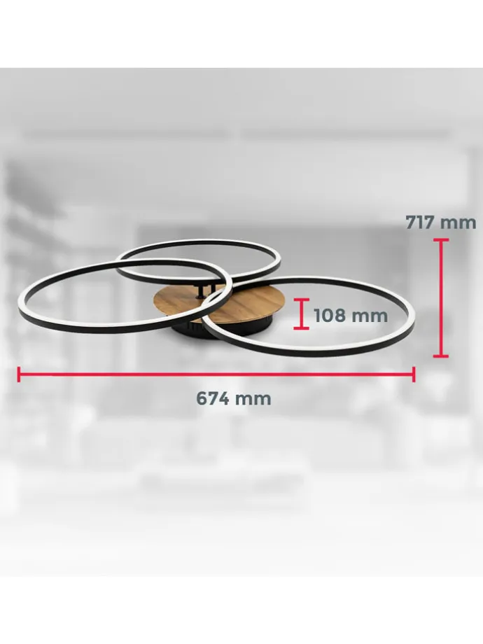 Lampa sufitowa CCT-LED w kolorze czarnym - KEE E (A do G)