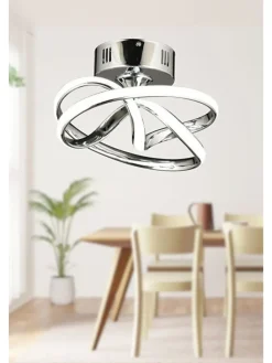 Lampa sufitowa LED w kolorze srebrnym - wys. 20 x Ø 28 cm