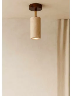 Lampa sufitowa w kolorze beżowo-brązowym - Ø 10 cm