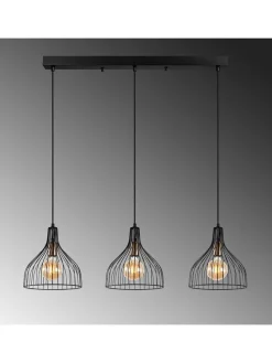 Lampa wisząca "Cafu" w kolorze czarnym - 70 x 121 cm