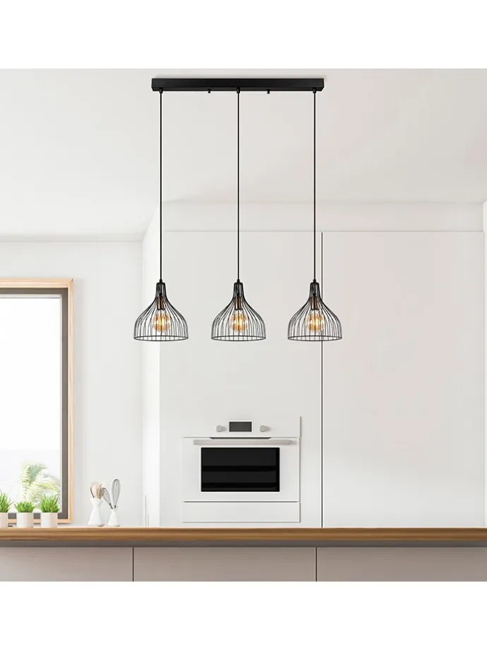 Lampa wisząca "Cafu" w kolorze czarnym - 70 x 121 cm