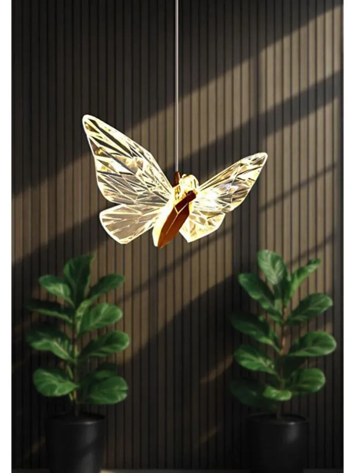 Lampa wisząca LED w kolorze złotym - szer. 20 cm