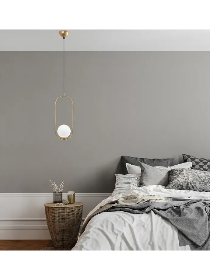 Lampa wisząca "Mudonı" w kolorze złotym - wys. 146 x Ø 20 cm