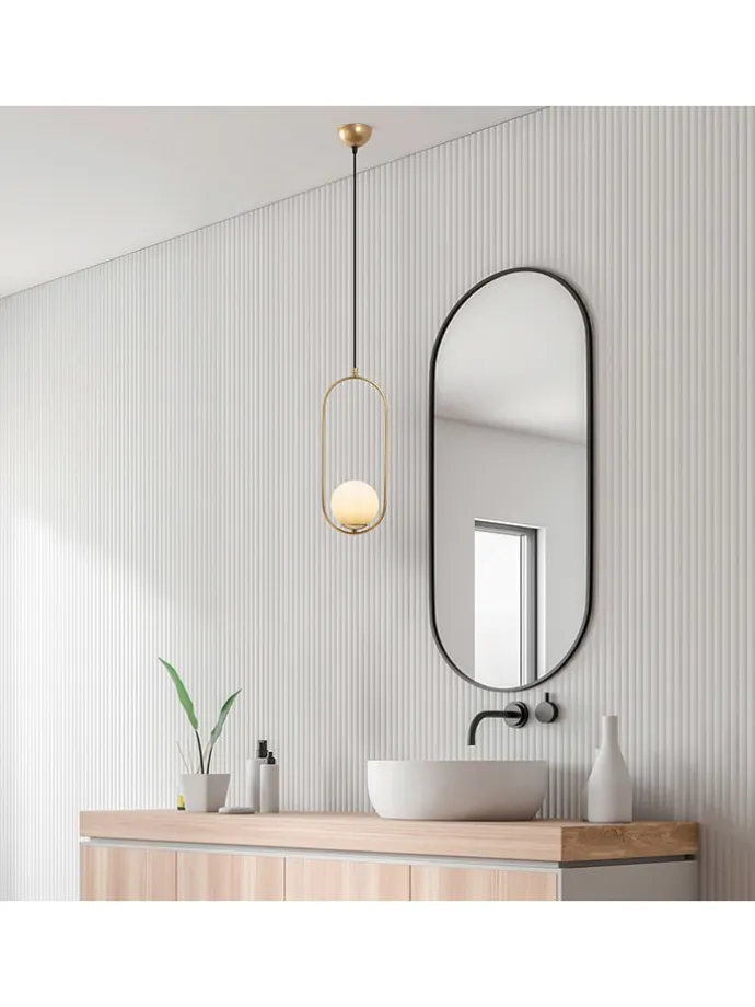 Lampa wisząca "Mudonı" w kolorze złotym - wys. 146 x Ø 20 cm