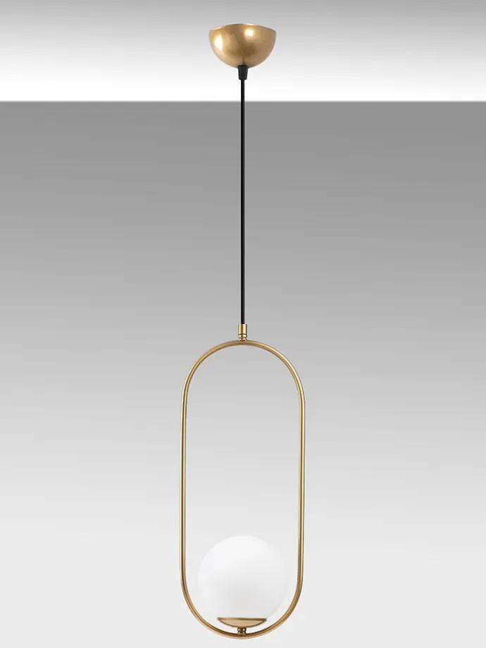 Lampa wisząca "Mudonı" w kolorze złotym - wys. 146 x Ø 20 cm