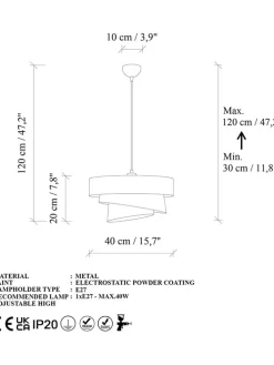 Lampa wisząca w kolorze białym - Ø 40 cm