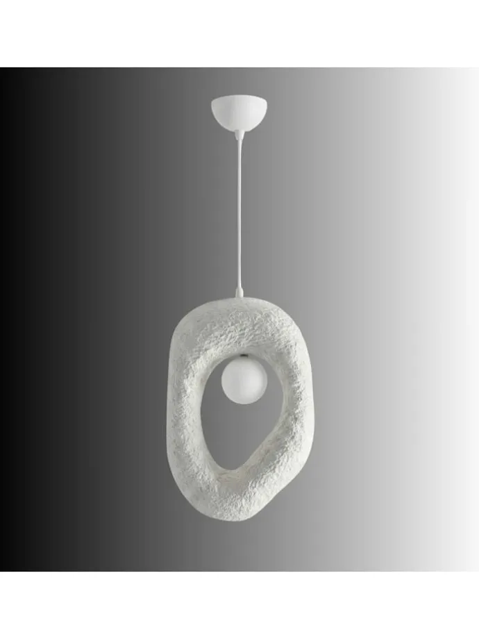 Lampa wisząca w kolorze białym - 30 x 90 cm