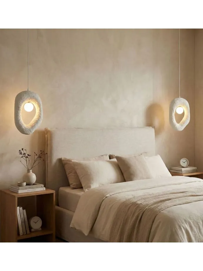 Lampa wisząca w kolorze białym - 30 x 90 cm