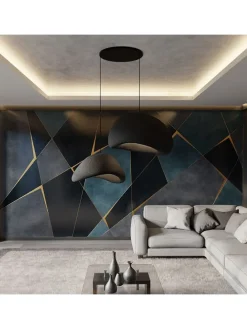 Lampa wisząca w kolorze czarnym - 80 x 120 cm