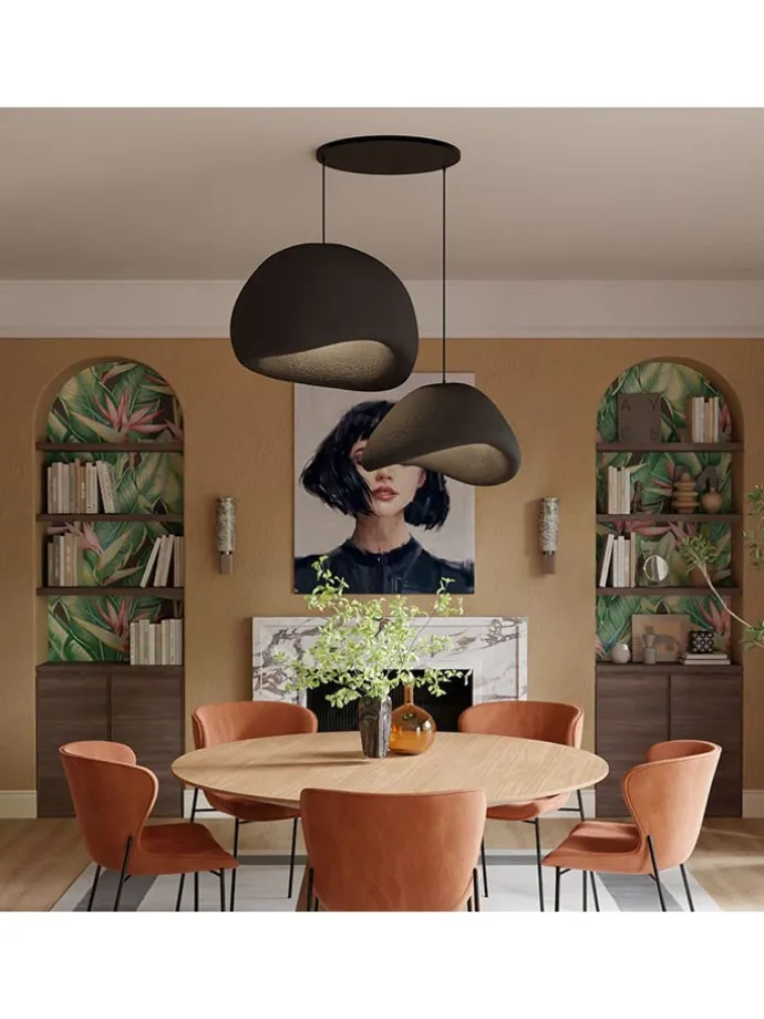 Lampa wisząca w kolorze czarnym - 80 x 120 cm