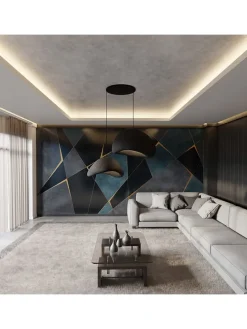 Lampa wisząca w kolorze czarnym - 80 x 120 cm