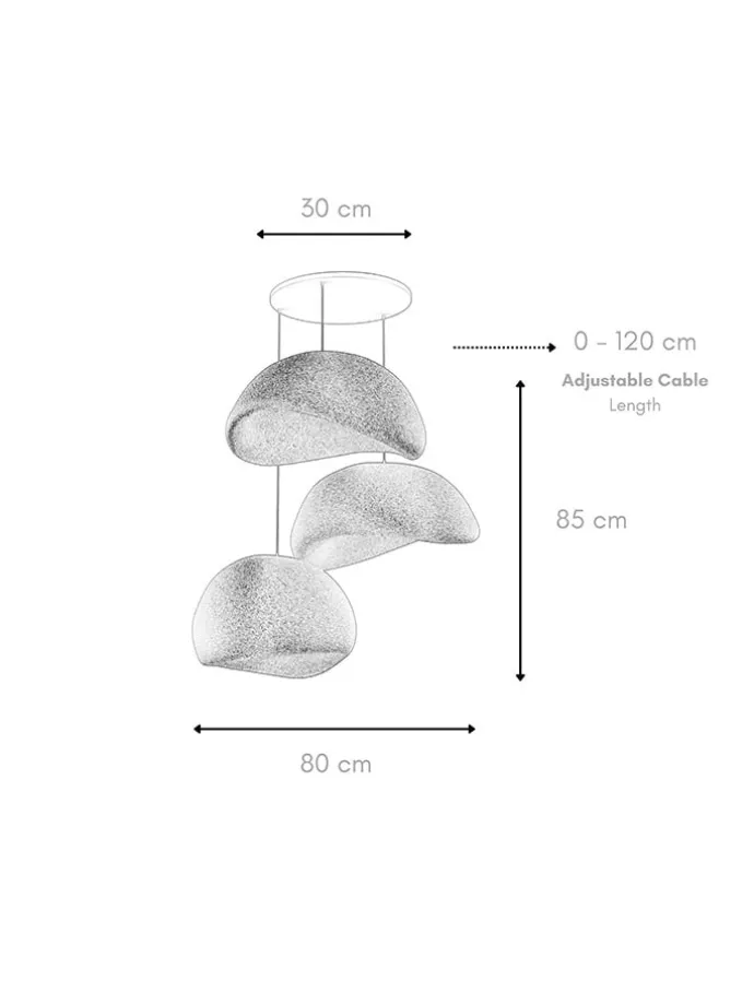 Lampa wisząca w kolorze czarnym - 80 x 120 cm